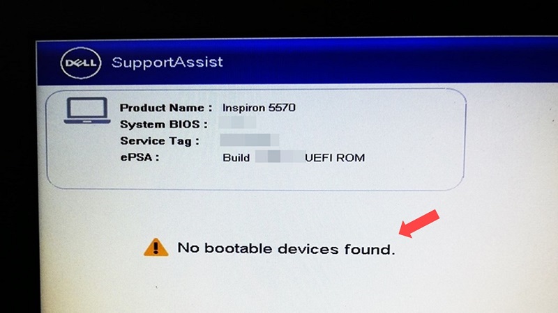 DellパソコンNo bootable devices foundエラーの解決方法