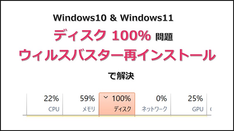 Windows10 Windows11 ディスク100パーセント解決の鍵はウィルスバスター